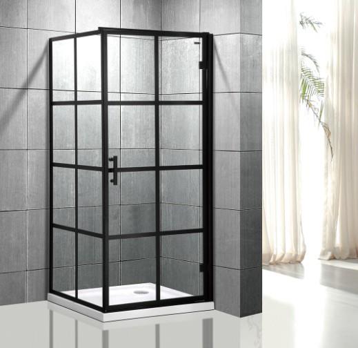 A-94-8Black Profile Hinged Shower Enclosure