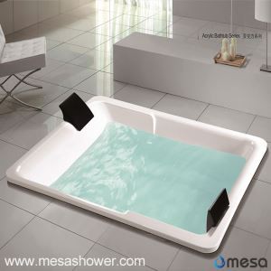 Ekstra Büyük Merkez Boşaltma Akrilik Dikdörtgen Şekil Bırak İçinde Akma Sıcak Küvet